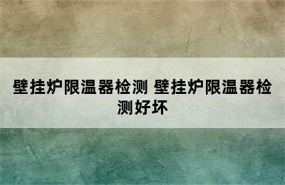 壁挂炉限温器检测 壁挂炉限温器检测好坏